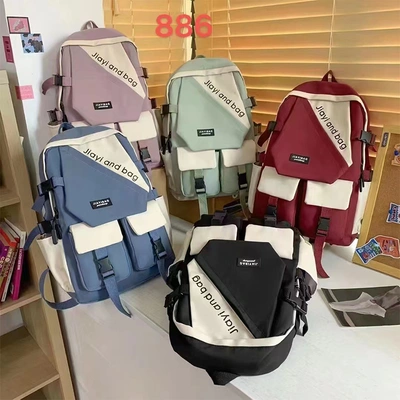 New tide Korean version large capacity school bag for middle and high school students lightweight simple travel bag canvas backpack thumbnail