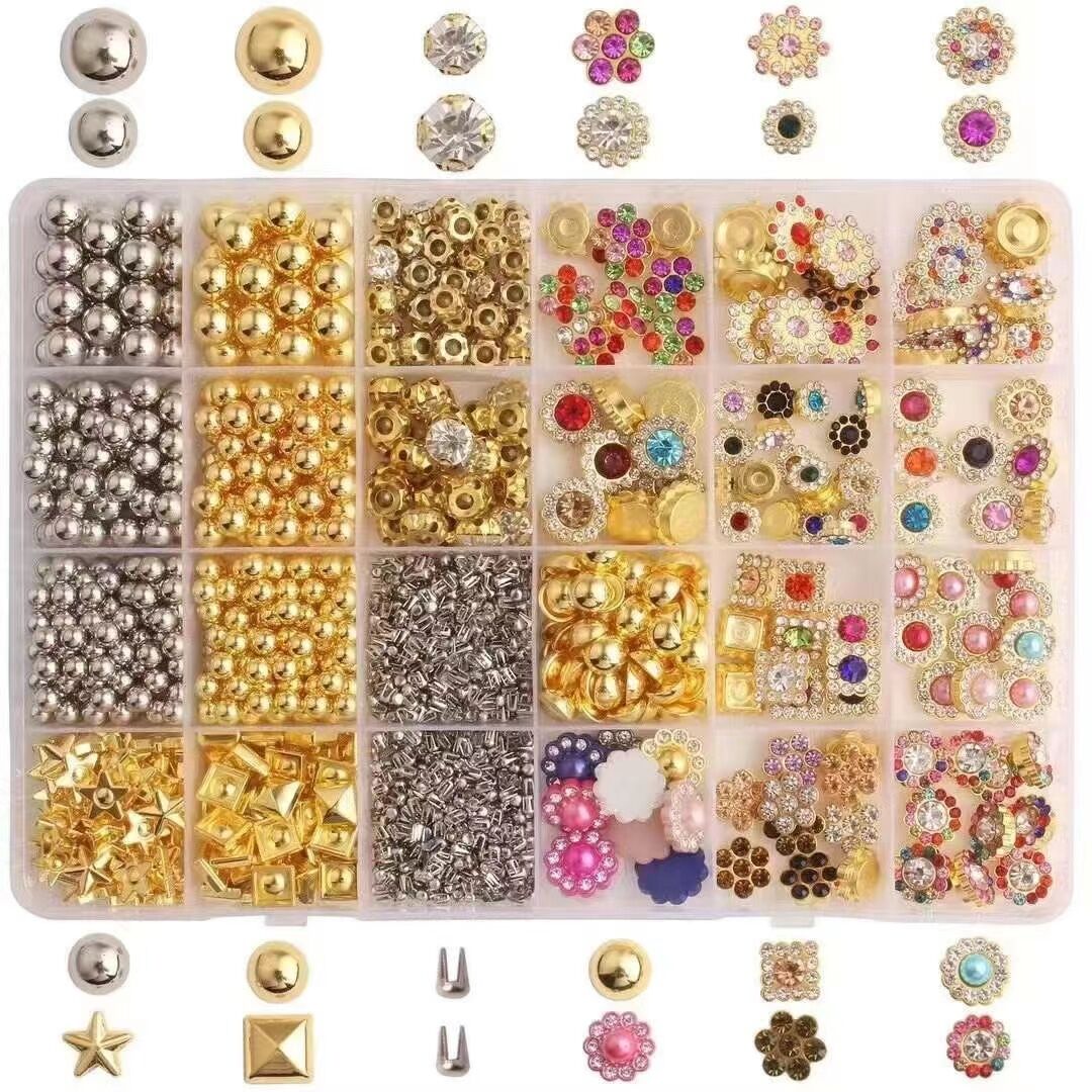 6Mm8mm Silver Four Claw Diamond Set White Diamond Wedding Accessories Four Claw Nail Bead Accessories details Picture