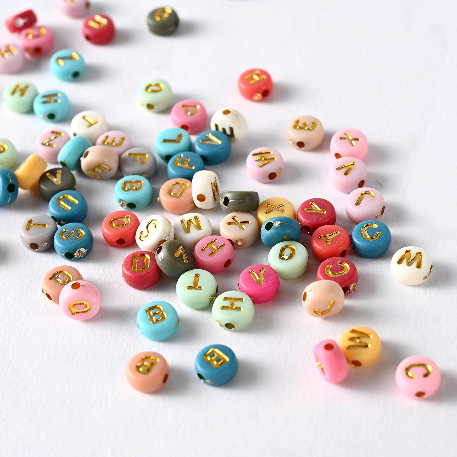 4*7 Round Letter Beads Diy Jewelry Accessories Handmade Beaded Material Acrylic Beads Wholesale details Picture