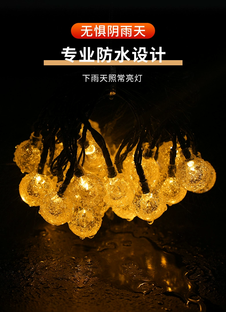 Xinbang Lighting Cross-Border Sales Decorative Lights Solar Camping Lights String Bubble Ball Outdoor Waterproof Courtyard Garden Decorative Ceiling Tent Atmosphere Led Color Lights Item Picture