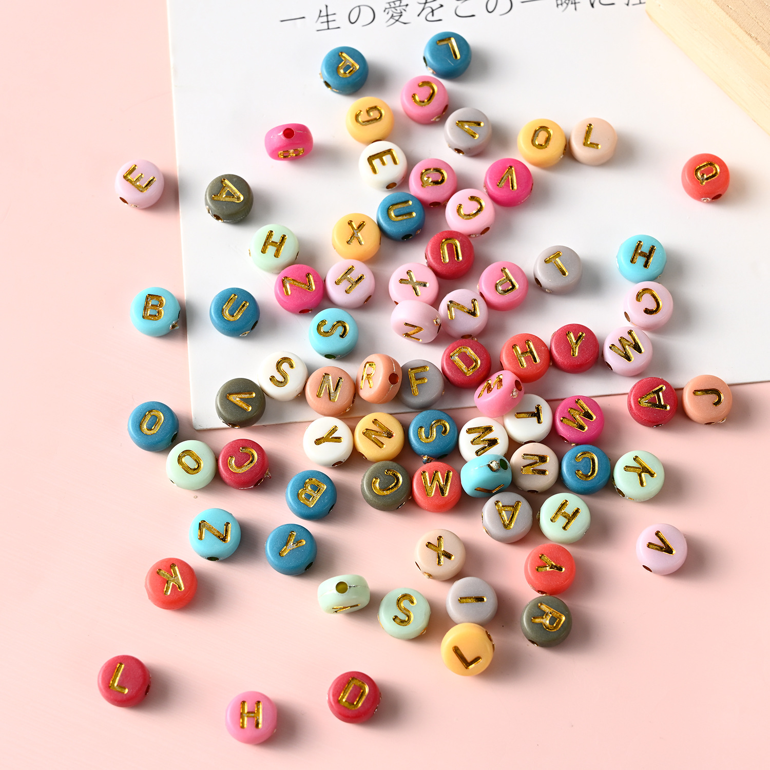 4*7 Round Letter Beads Diy Jewelry Accessories Handmade Beaded Material Acrylic Beads Wholesale