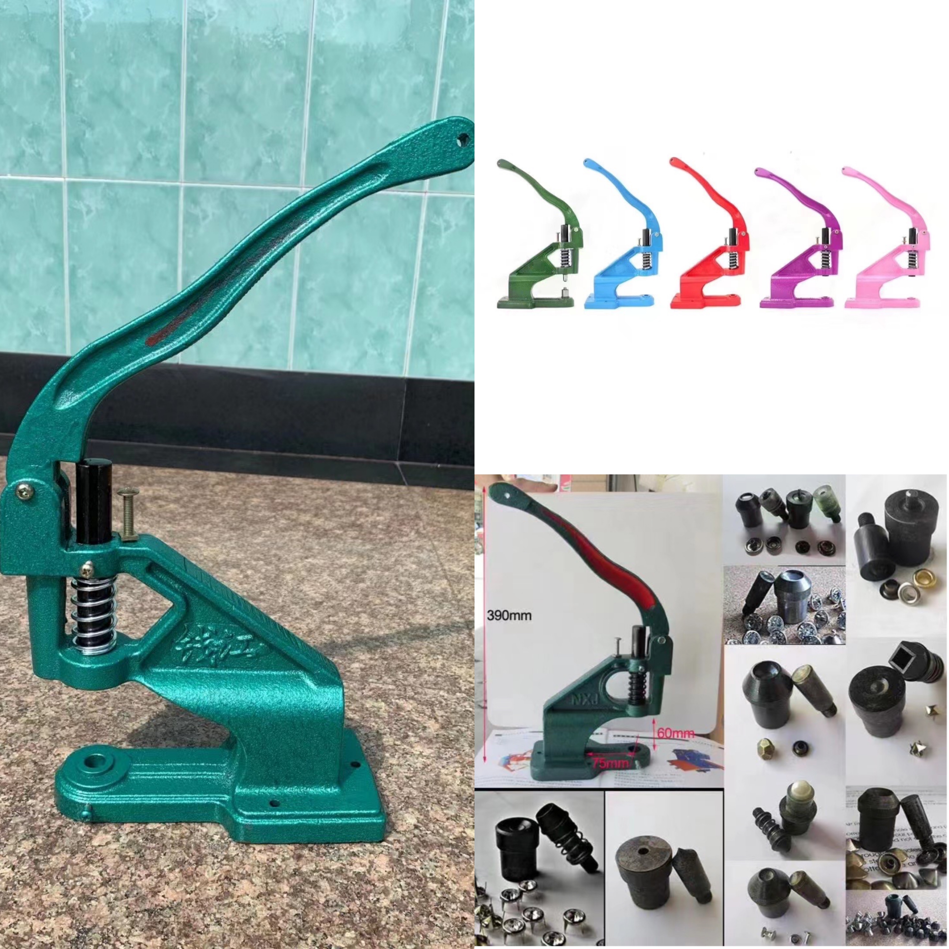 Factory Direct Supply Aluminum Hand Press Bag Buckle Four Button Rivet Pearl Button Air Eye Installation Manual Installation Tools details Picture