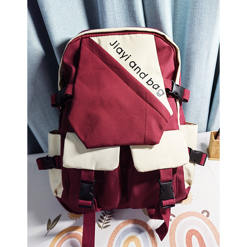 New Fashion Korean Version Large Capacity Junior High School Students Backpack Lightweight Simple Travel Bag Canvas Backpack Specification drawing