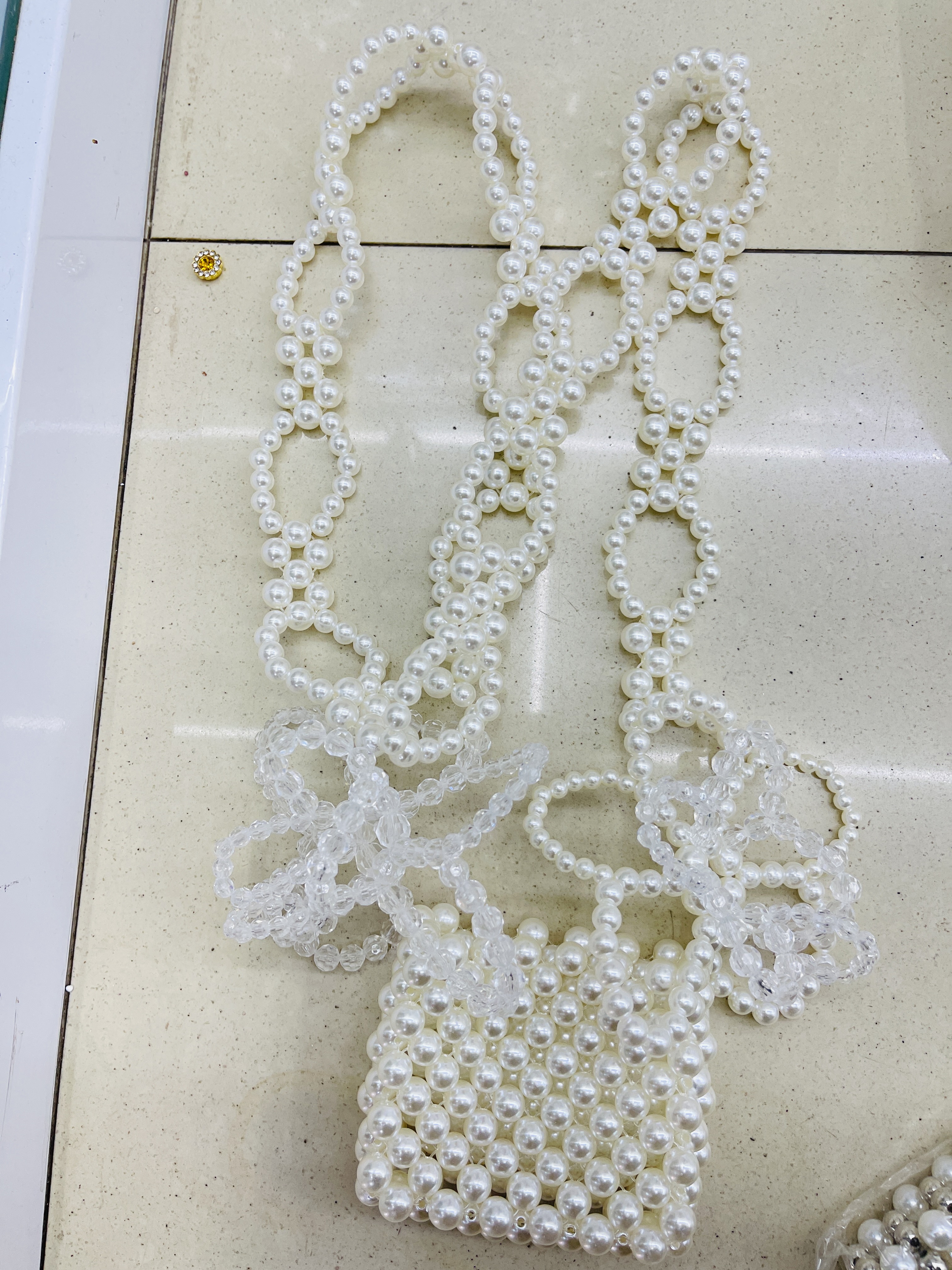 3Mm-20Mm Water Grinding High Shine Abs Imitation Pearl Round Straight Hole Pure White Rice And White Pearl Diy Beading Batch details Picture