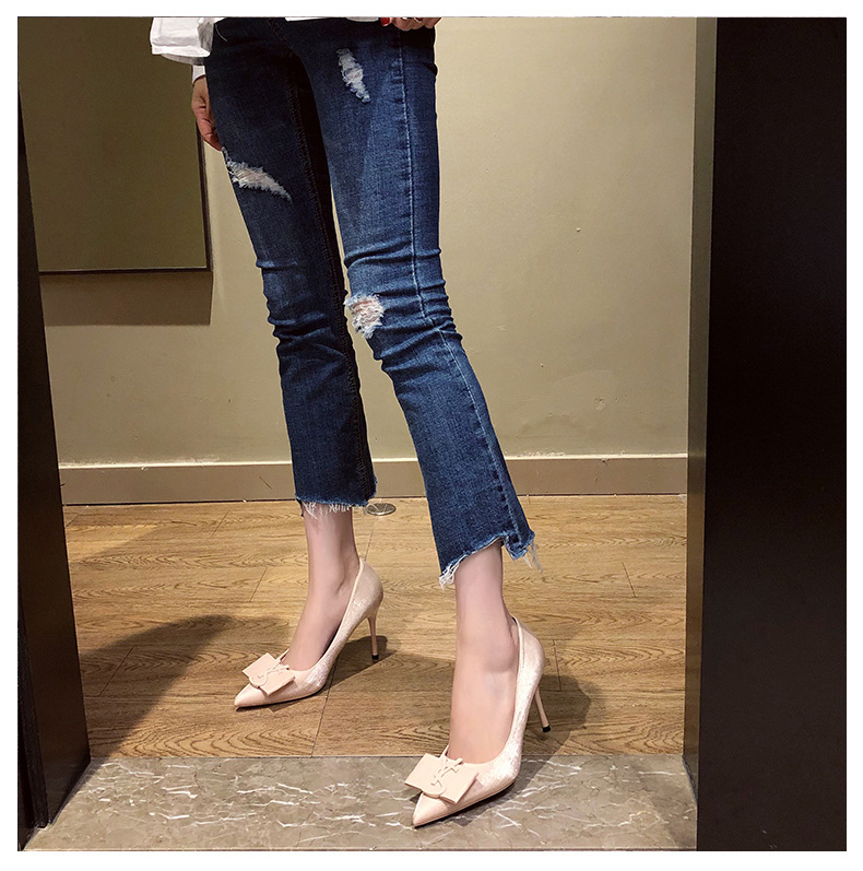 31 32 33小码高跟鞋女细跟性感宴会尖头41-43大码浅口单鞋女士详情1