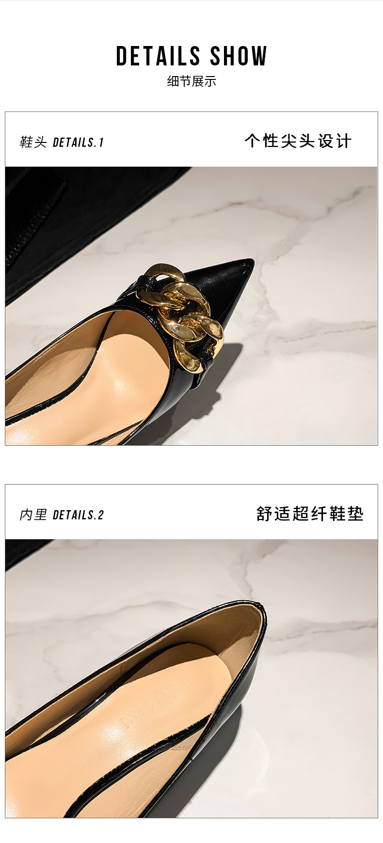 31 32 33小码女士高跟鞋细跟性感漆皮裸色舒适尖头41-43大码单鞋详情5