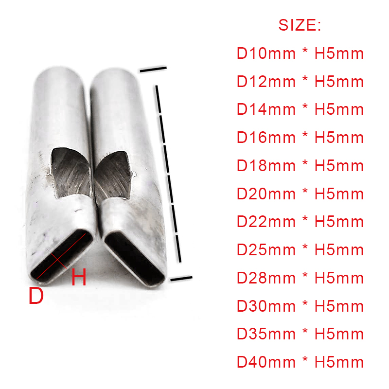 皮带打孔冲子5mm扁口冲腰带椭圆冲圆角一字冲 腰带冲 扁冲 椭圆冲 蛋型冲子 DIY打眼冲子各种规格详情3