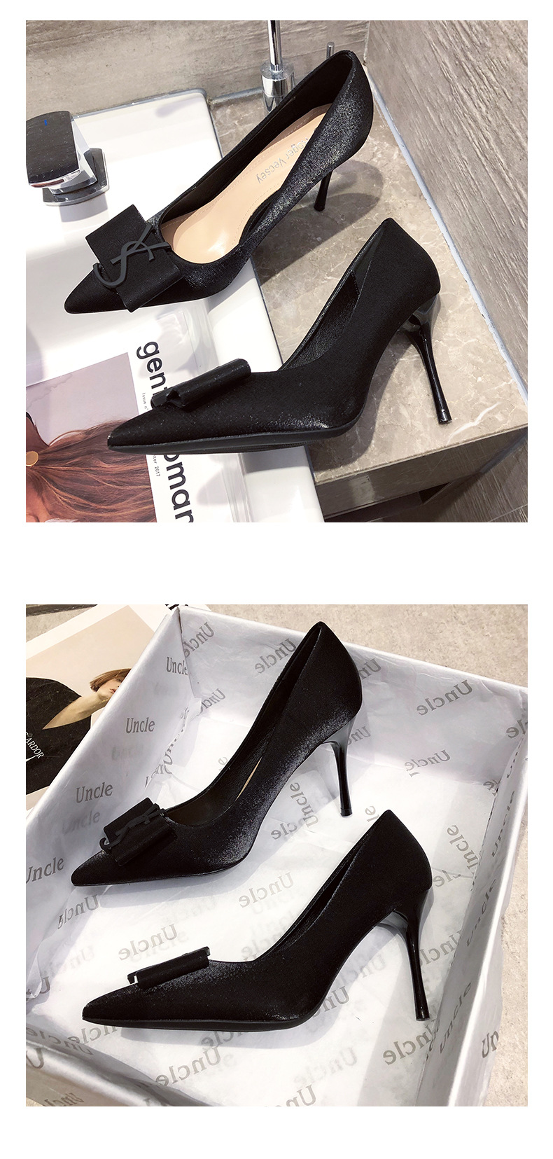 31 32 33小码高跟鞋女细跟性感宴会尖头41-43大码浅口单鞋女士详情7