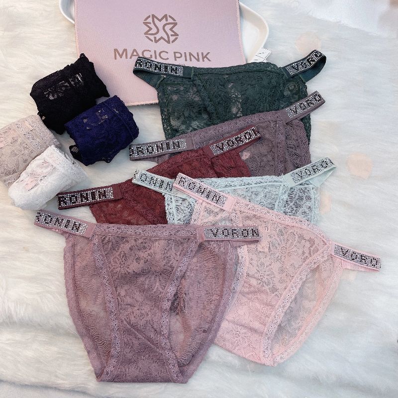 The Mystery of the Magic Box women's low-waisted thong is close-fitting, comfortable, with elastic lace trim that dries quickly, is soft and breathable Specification image