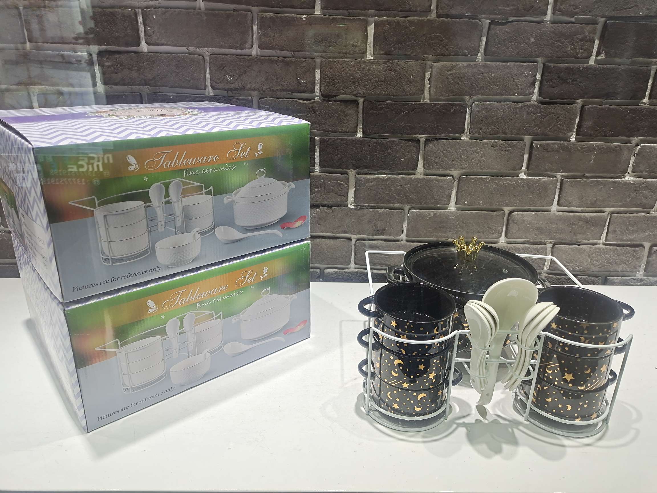 Jingdezhen Ceramic Soup Pot Set Star Star Moon Soup Pot Set Gold-Plated Soup Pot Rice Noodle Pot Stew Pot details Picture