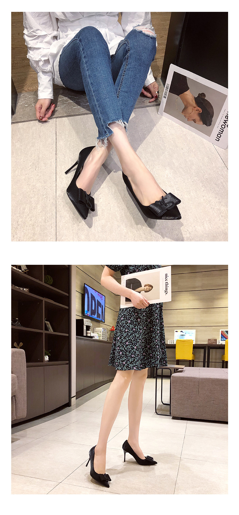 31 32 33小码高跟鞋女细跟性感宴会尖头41-43大码浅口单鞋女士详情5