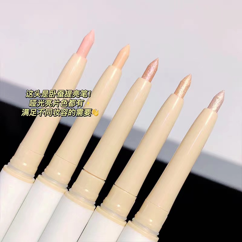 Sweet Mint Double Head Dual Sleeper Silkworm Pen Girl To Highlight The Outline Of The 2-In-1 Fine Head Glitter Specification drawing