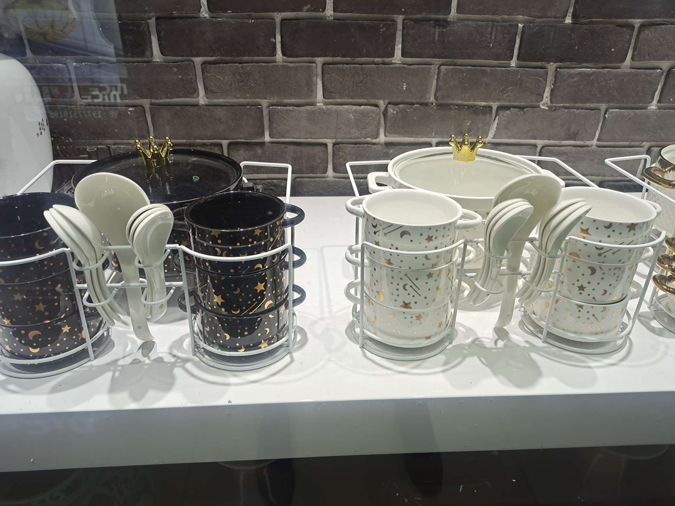 Jingdezhen Ceramic Soup Pot Set Star Star Moon Soup Pot Set Gold-Plated Soup Pot Rice Noodle Pot Stew Pot