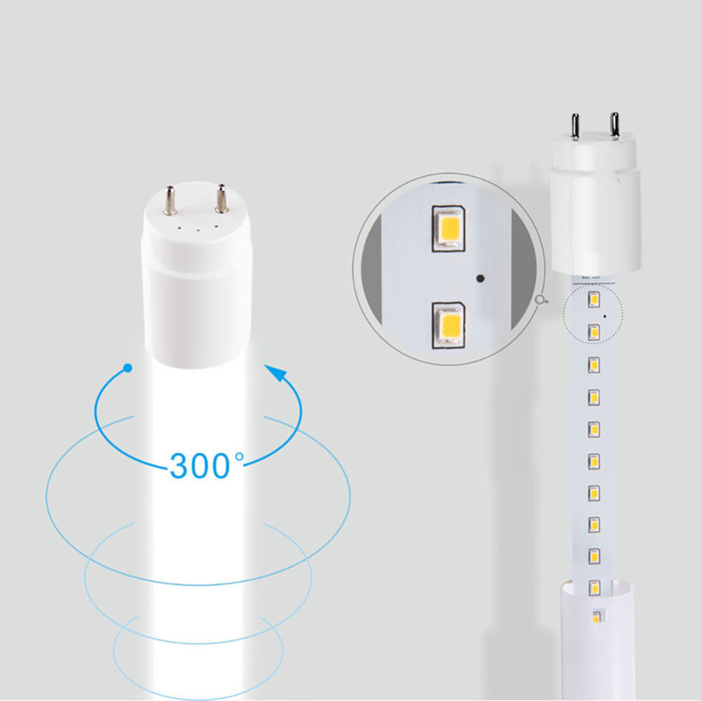 Led Glass Daylight Fluorescent Tube T8 1.2 0.9 0.6 18W9w6w20w40w Single Pressure Stand Light School Supermarket Mall details Picture