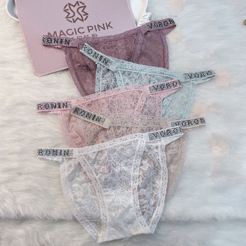 魔盒之谜女士低腰丁字裤贴身舒适弹力蕾丝花边速干柔软透气