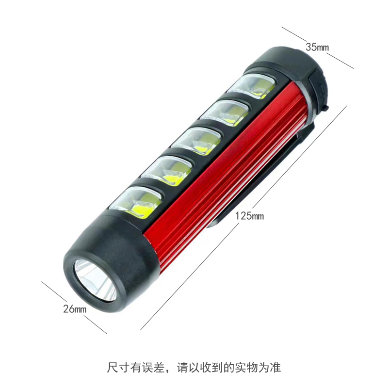 HW-158电筒(1+5COB)塑料电筒强光手电筒USB充电手电筒便携迷你强光手电筒详情1