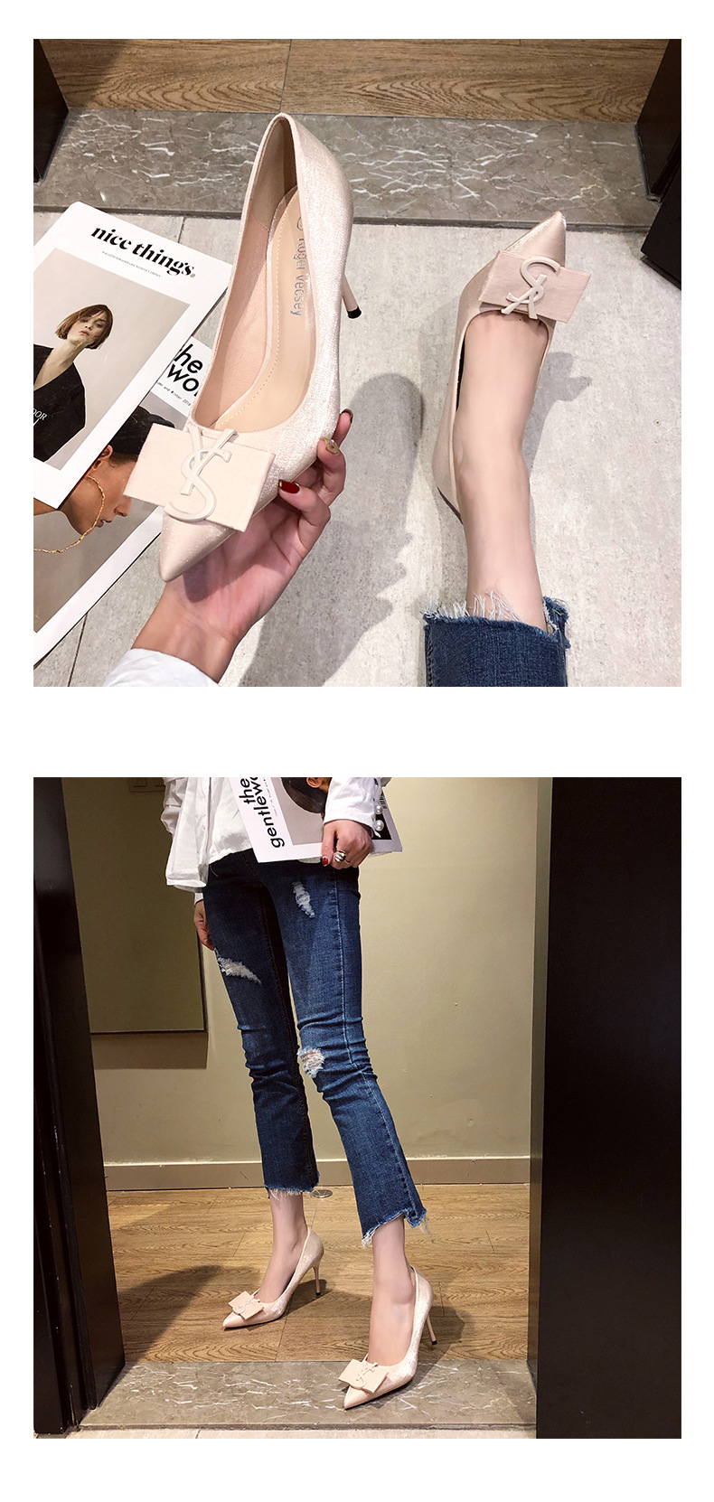 31 32 33小码高跟鞋女细跟性感宴会尖头41-43大码浅口单鞋女士详情8