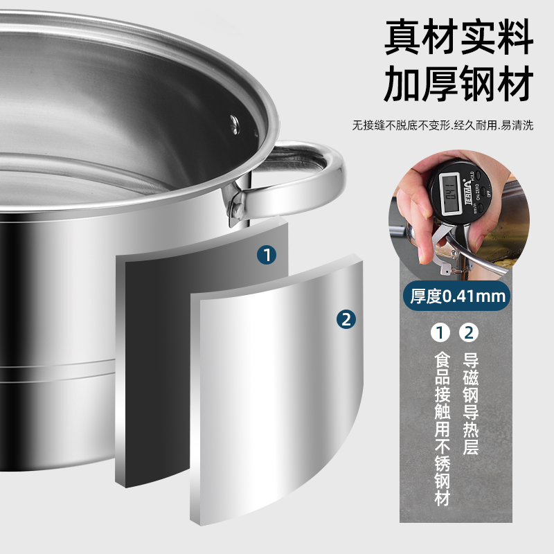 Steel Master Steamer Stainless Steel Sleeve Pot Boiling Pot Stockpot Non-Stick Pan 5 Film Specification drawing