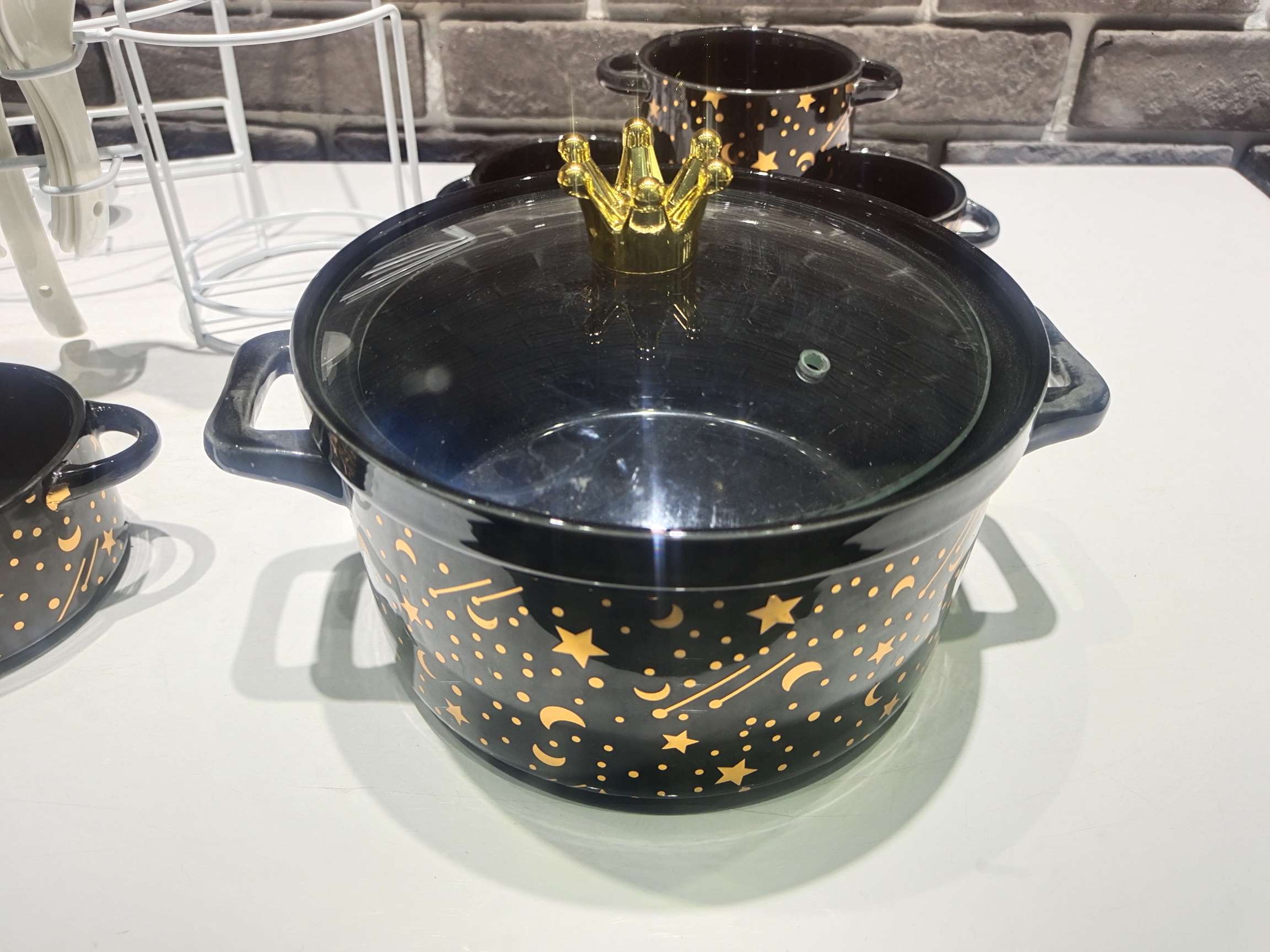 Jingdezhen Ceramic Soup Pot Set Star Star Moon Soup Pot Set Gold-Plated Soup Pot Rice Noodle Pot Stew Pot undefined