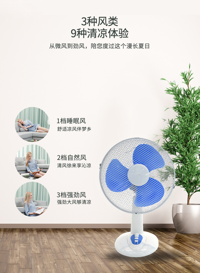 220v电风扇  16寸电风扇 台扇 网格菱形台扇  外贸出口 工厂直销详情3