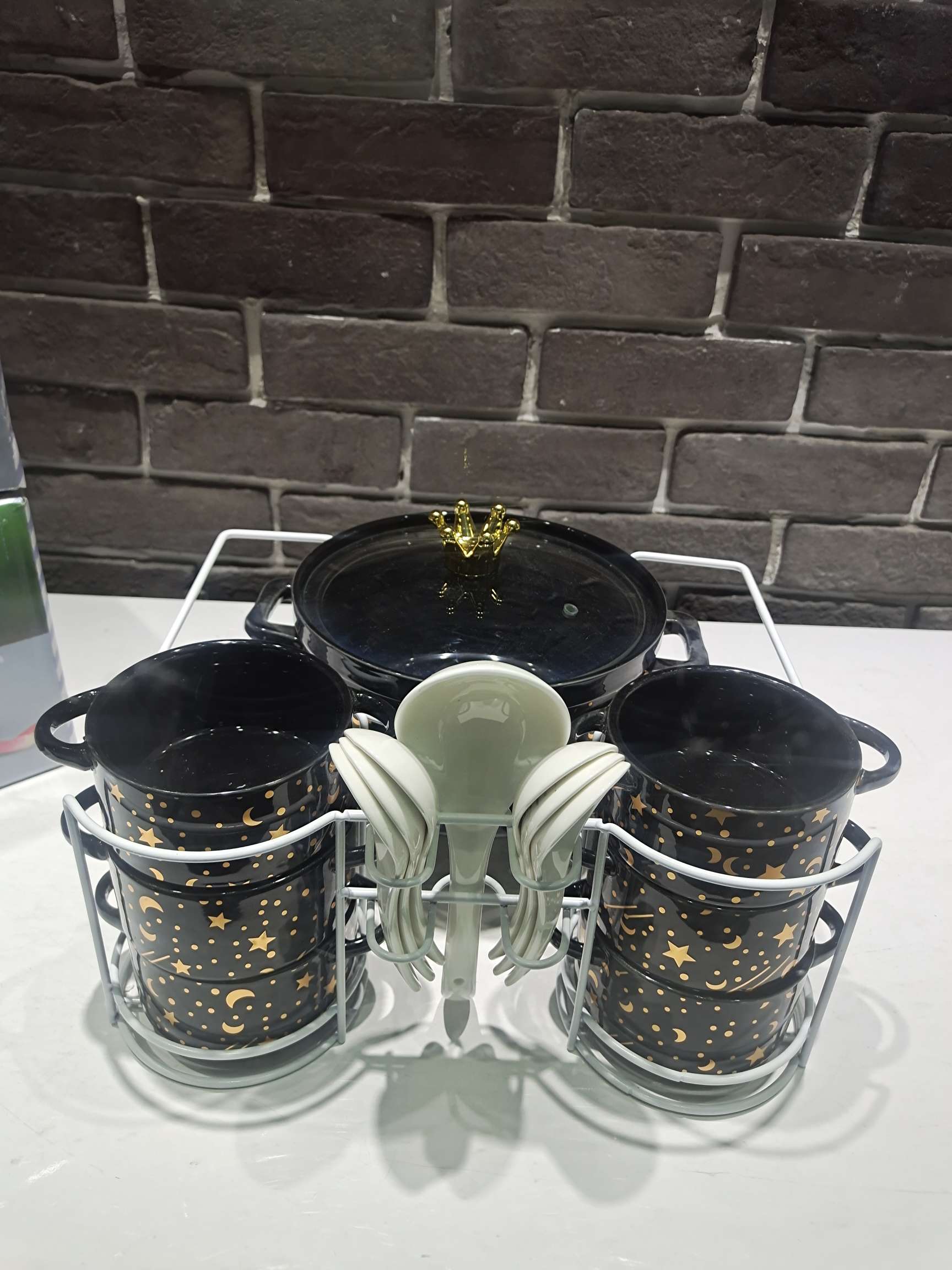 Jingdezhen Ceramic Soup Pot Set Star Star Moon Soup Pot Set Gold-Plated Soup Pot Rice Noodle Pot Stew Pot undefined