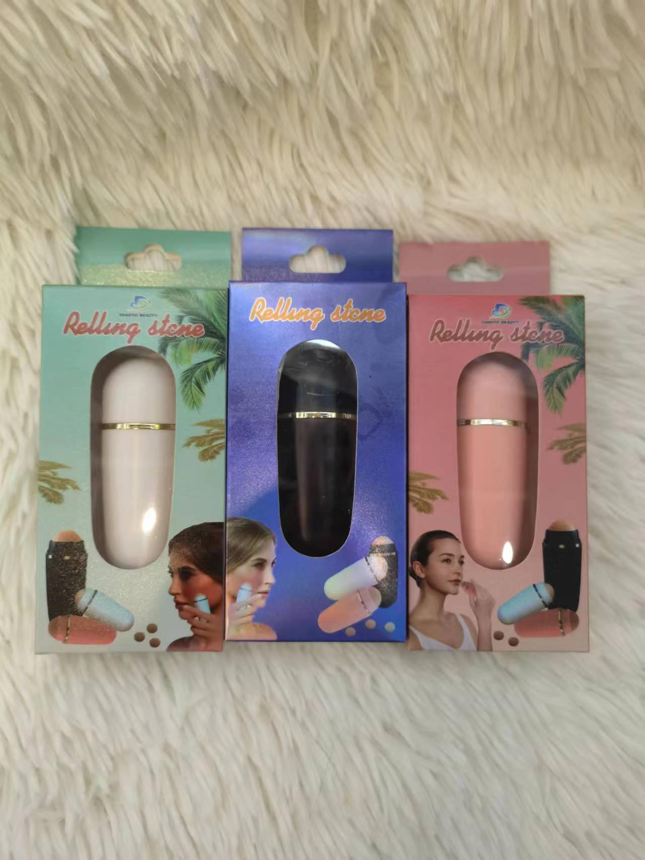 Cross-Border New Rolling Stone Ball Volcanic Oil Absorption Ball Massage Stick Face Oil Ball