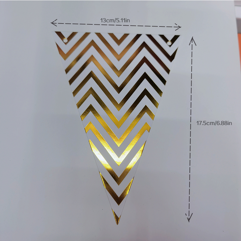 Birthday Decoration Festive Party Dress-Up Birthday Flag Banner Wavy Pennant Hot Gold Bunting Application Scenario