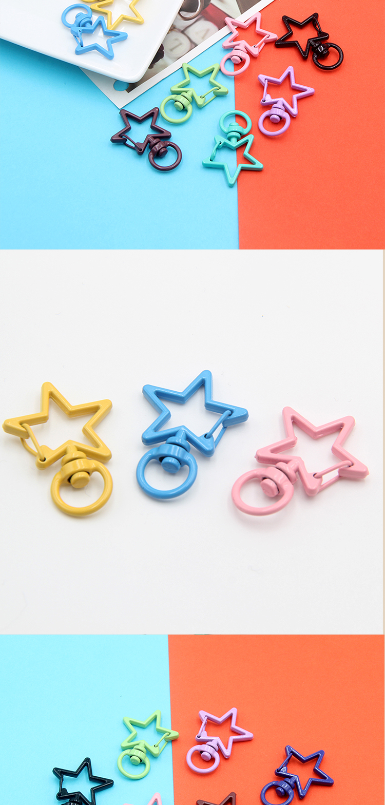 彩色钥匙扣 烤漆狗扣 五角星钥匙扣 34mm合金钥匙扣  DIY配件 包包挂扣 喷漆钥匙扣 彩色挂钩详情5