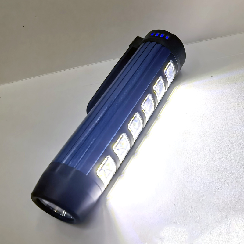 HW-168 antorcha (1+6COB) linterna de plástico linterna brillante linterna recargable USB mini linterna brillante portátil Specification image