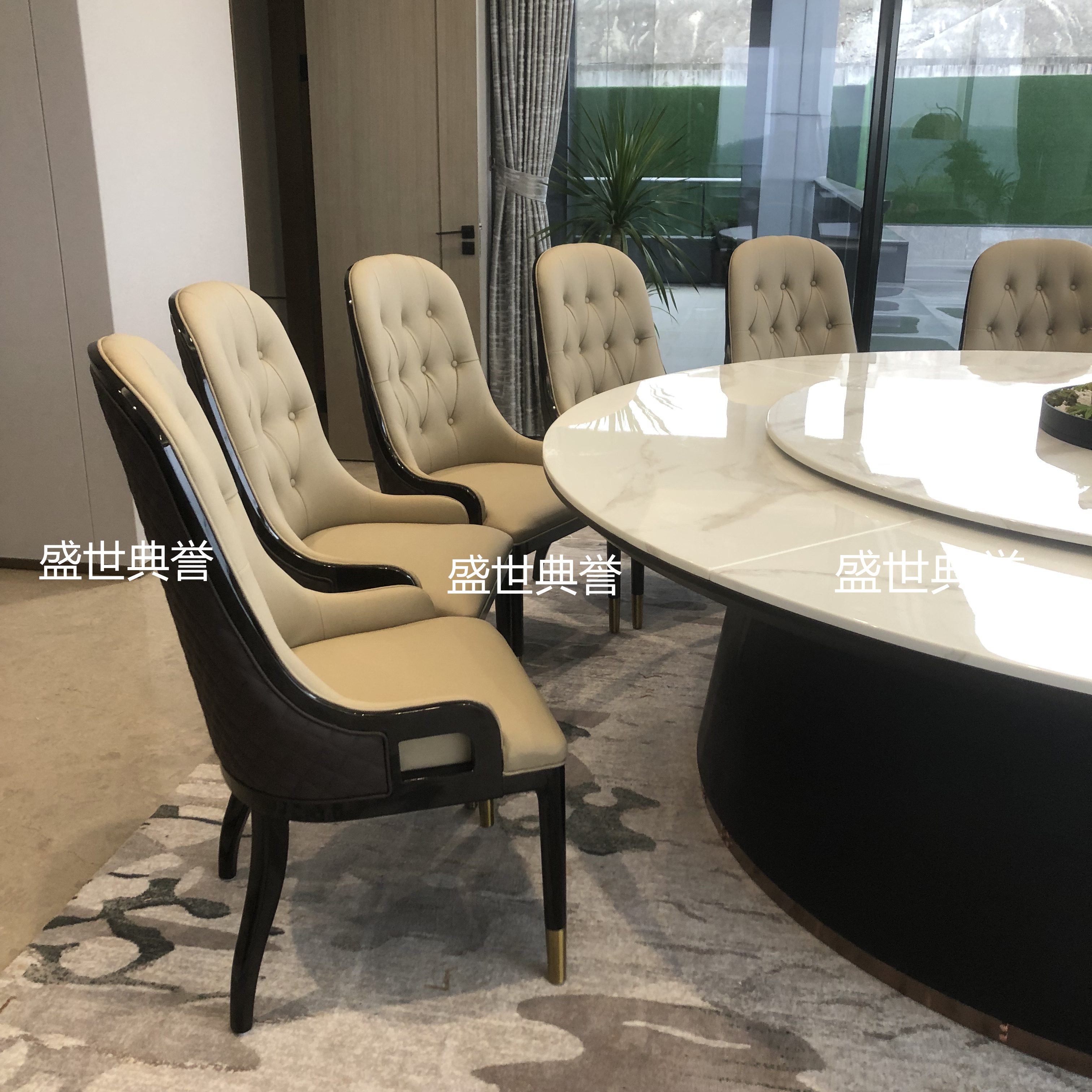上海高端别墅实木家具会所现代轻奢餐椅酒店包厢实木椅餐厅软包椅