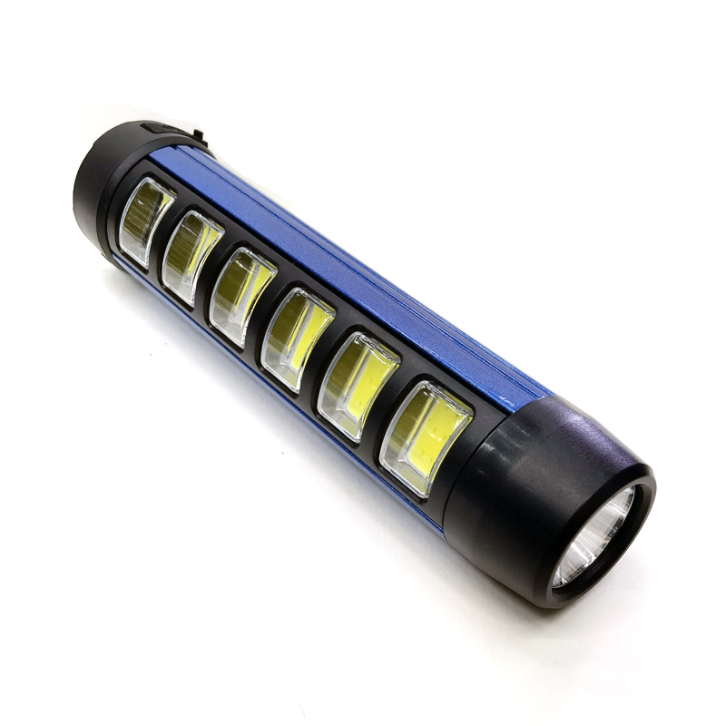 HW-168 antorcha (1+6COB) linterna de plástico linterna brillante linterna recargable USB mini linterna brillante portátil details Picture