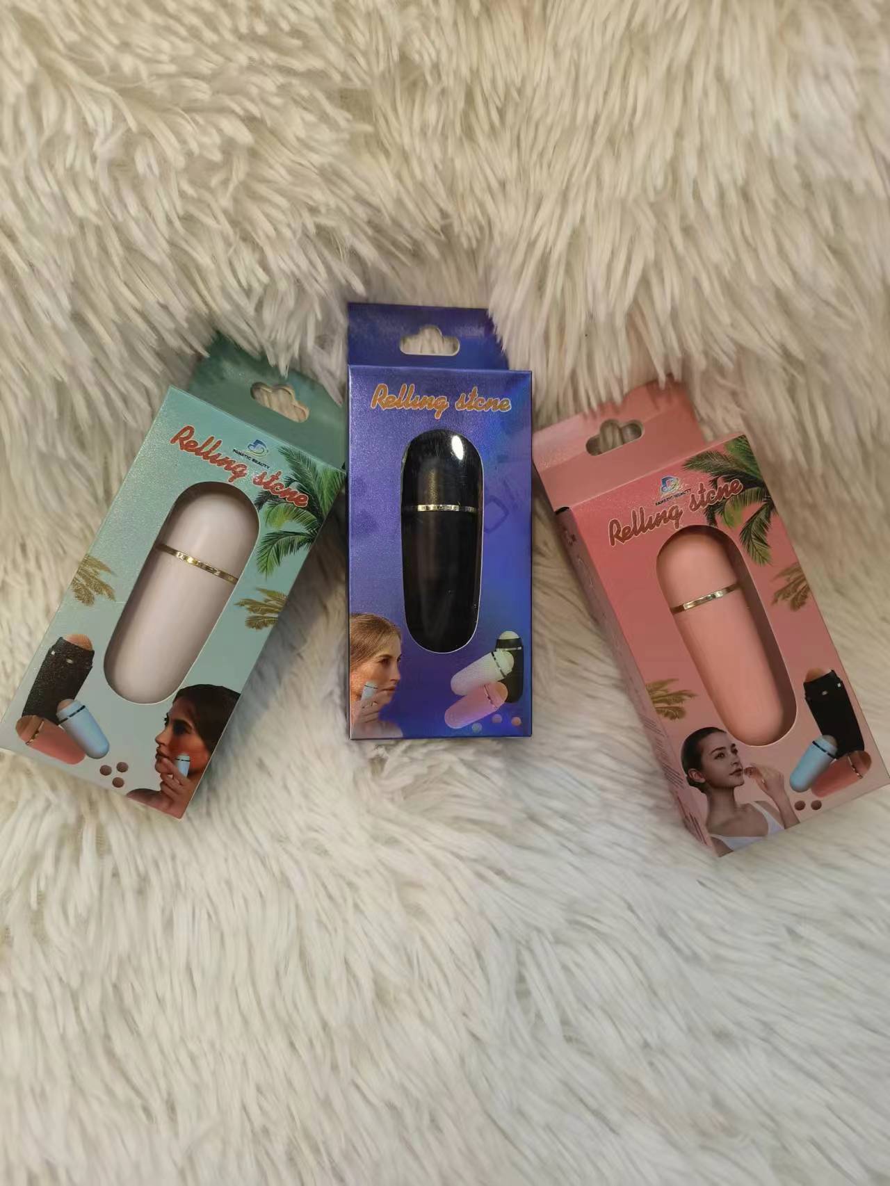 Cross-Border New Rolling Stone Ball Volcanic Oil Absorption Ball Massage Stick Face Oil Ball Item Picture