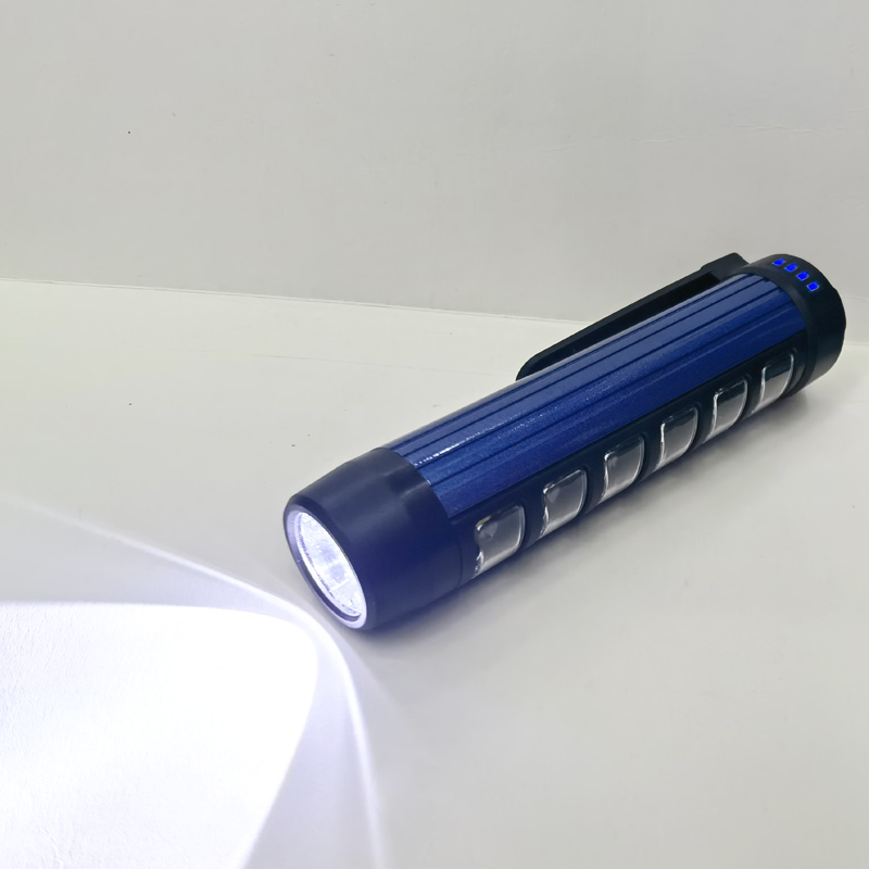 HW-168 antorcha (1+6COB) linterna de plástico linterna brillante linterna recargable USB mini linterna brillante portátil Item Picture