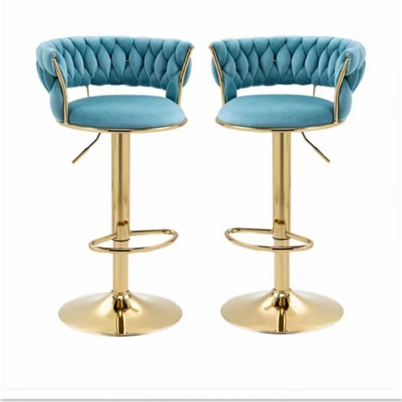 Bar Chair Light Luxury Rotating Bar Chair Modern Simple Backrest Chair Front Desk Lift Chair Home Bar Stool Stool details Picture