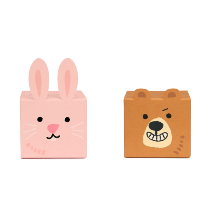 Square Cute Cute Bear Rabbit Abnormity Gift Candy Box Spot Folding Cute Paper Packaging Box 61 Children Gift Box Item Picture