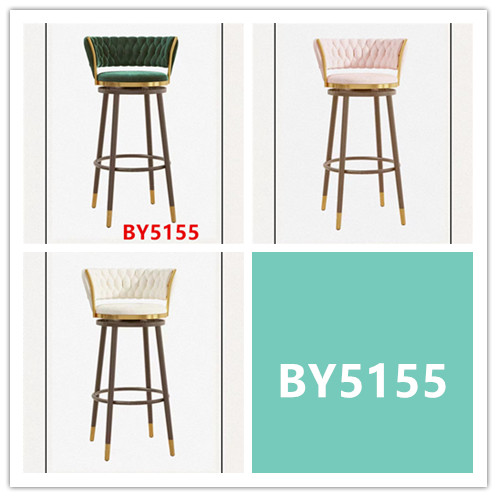 吕字家具-北欧吧台椅高脚凳子靠背前台桌椅现代简约轻奢酒吧铁艺椅子详情4