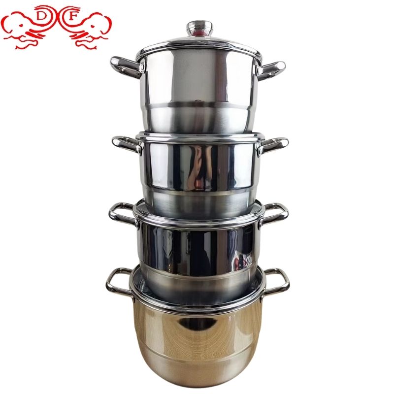 DF68742 Stainless Steel kitchen Hotel supplies Tableware Stainless steel pot set Stockpot saucepan Gift pot DF Trading house