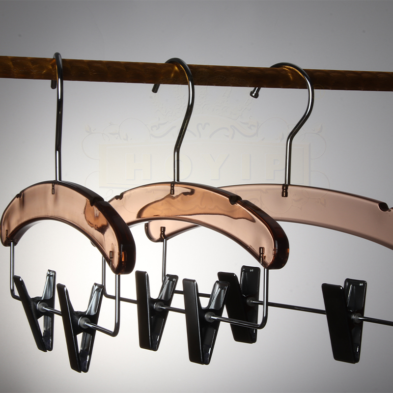 Acrylic transparent fashion style pants rack clothing store household preferred multi-color metal hook clip wholesale thumbnail