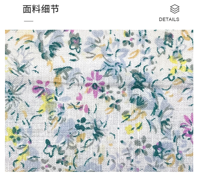 All-cotton plain weave small floral print country-style printed fabric, handcrafted DIY fresh and simple decorative shoes and hats pic 4