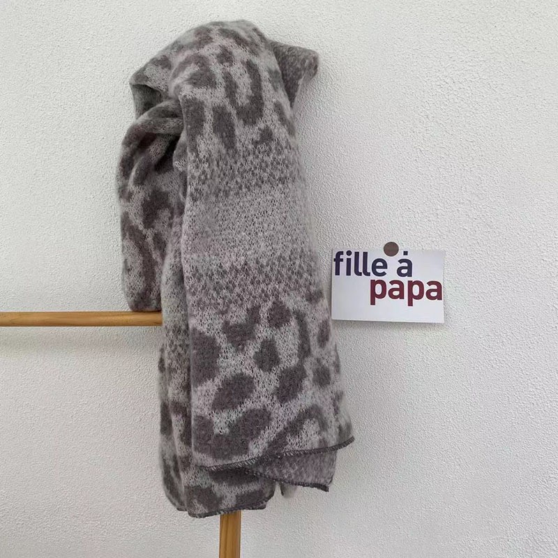 Wholesale Autumn And Winter New Korean Version Of All Comfortable Soft Thick Warm Knit Big Cape Leopard Scarf