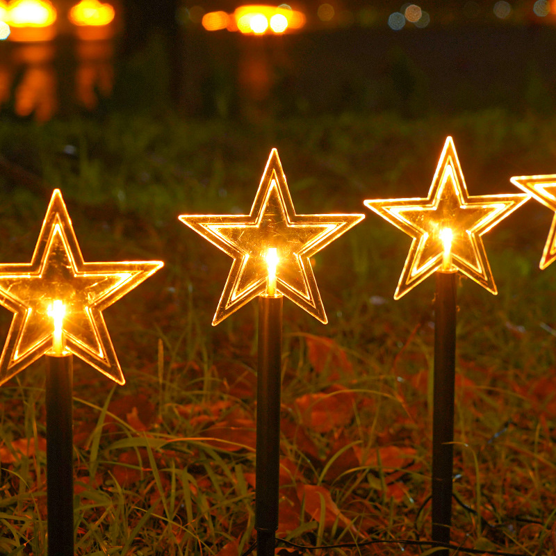 Solar Ground Lights Christmas Tree Snow Stars Outdoor Waterproof Patio Lighting Led Lights Item Picture