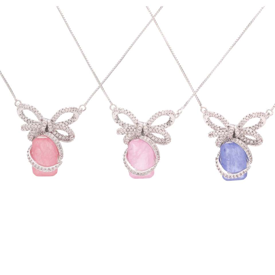 Four-leaf clover necklace copper-plated zircon, a niche design, light luxury and simple small set Item Picture