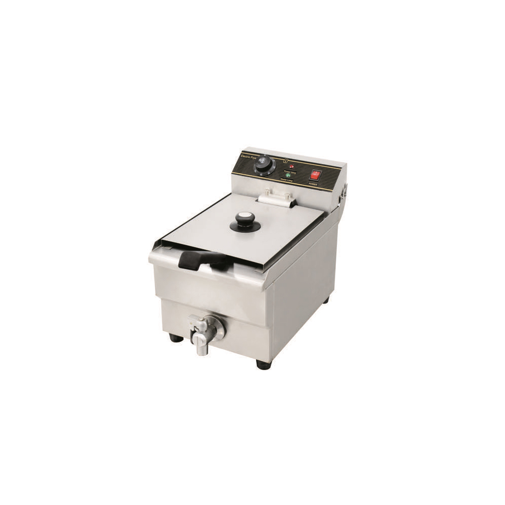 Gx-0601 Single Cylinder Electric Fryer With Valve Model: 10L 18L Power: 3Kw 4. 8Kw Size: 28X49x35cm 33X57x44 Application Scenario