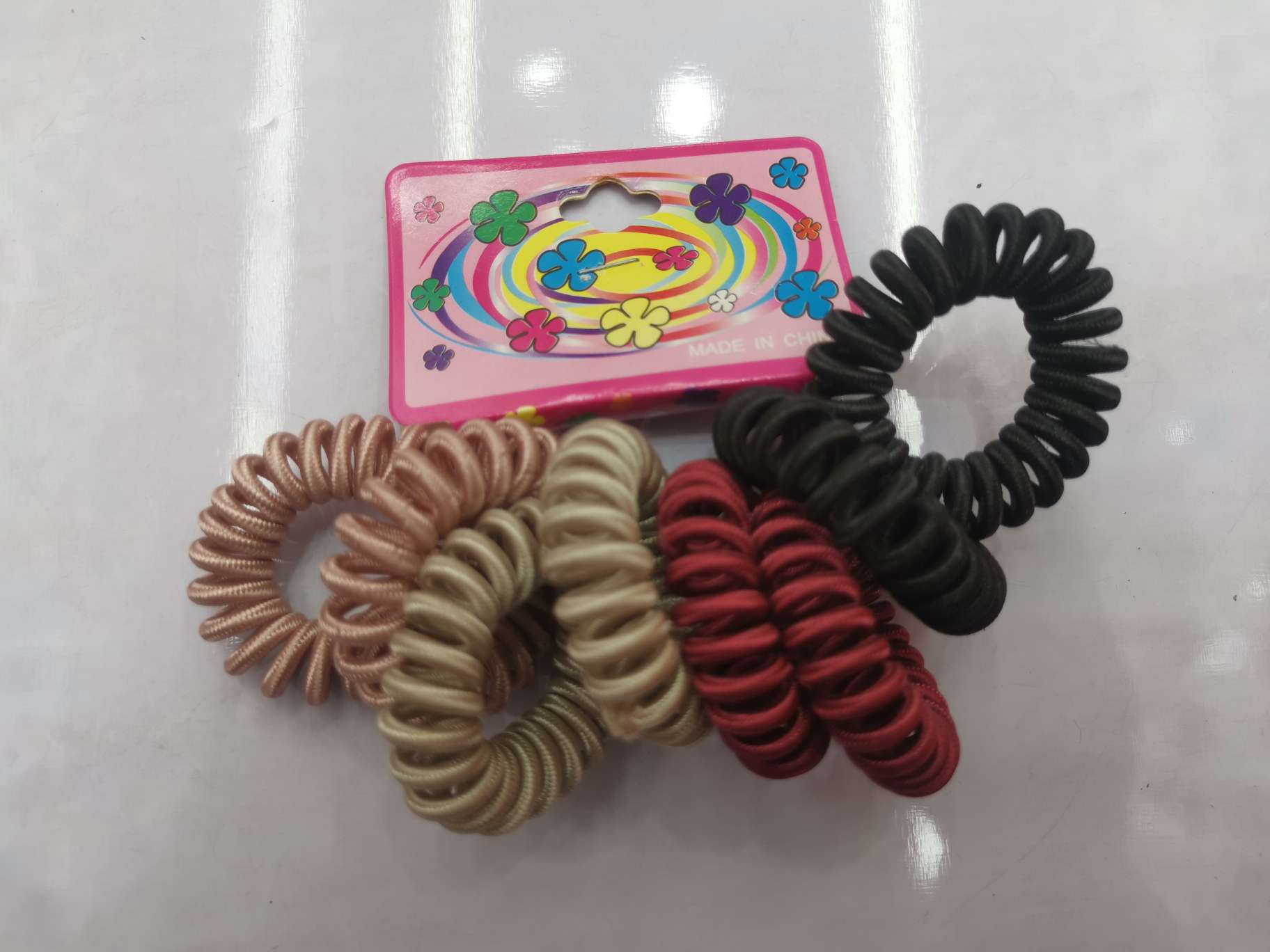 Bead high stretch telephone cord hairband Simple and durable high stretch tie hair accessories
