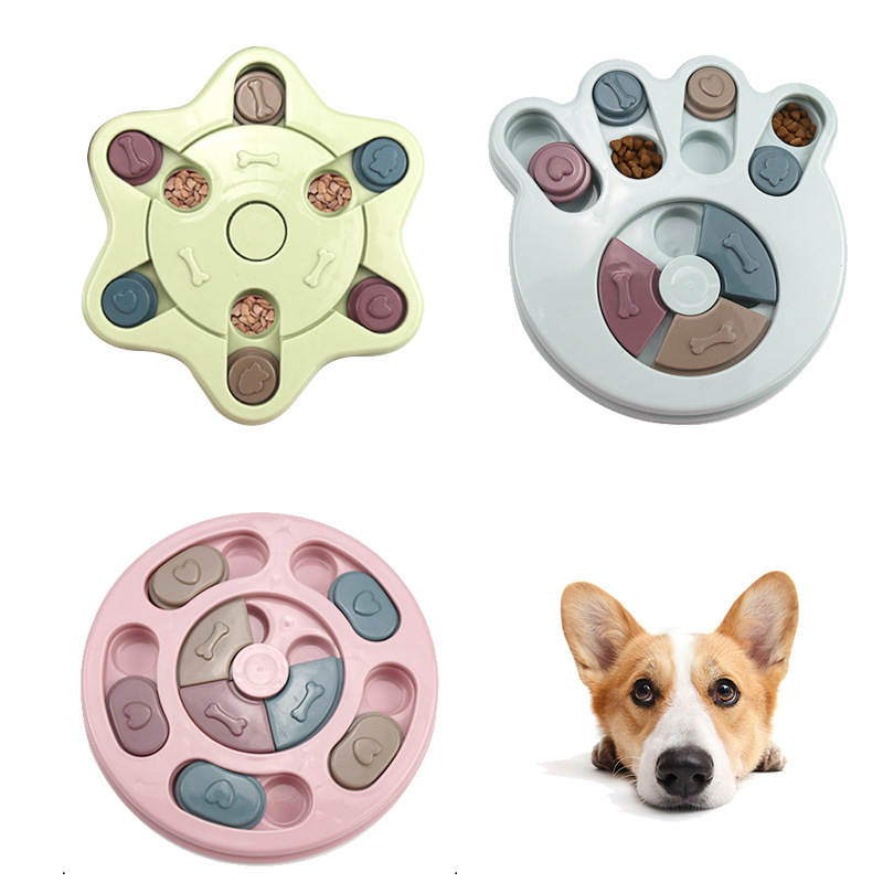 Pet slow food bowl, dog food leakage prevention and choking, educational toy, interactive turntable, dog food utensils, slow food plate, pet supplies Specification image