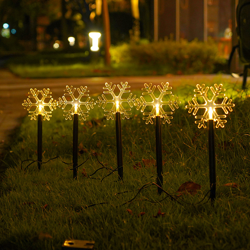 Solar Ground Lights Christmas Tree Snow Stars Outdoor Waterproof Patio Lighting Led Lights Specification drawing