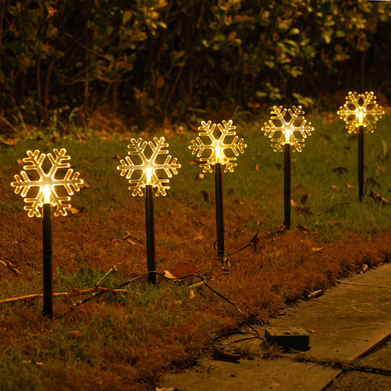 Solar Ground Lights Christmas Tree Snow Stars Outdoor Waterproof Patio Lighting Led Lights details Picture
