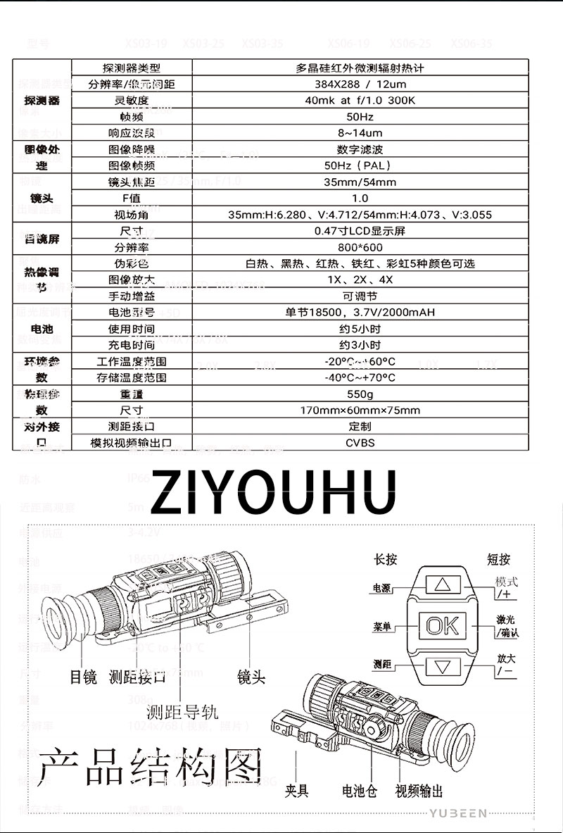 自由虎热像仪NT35A带测距激光准星红外夜视镜热感探测详情17