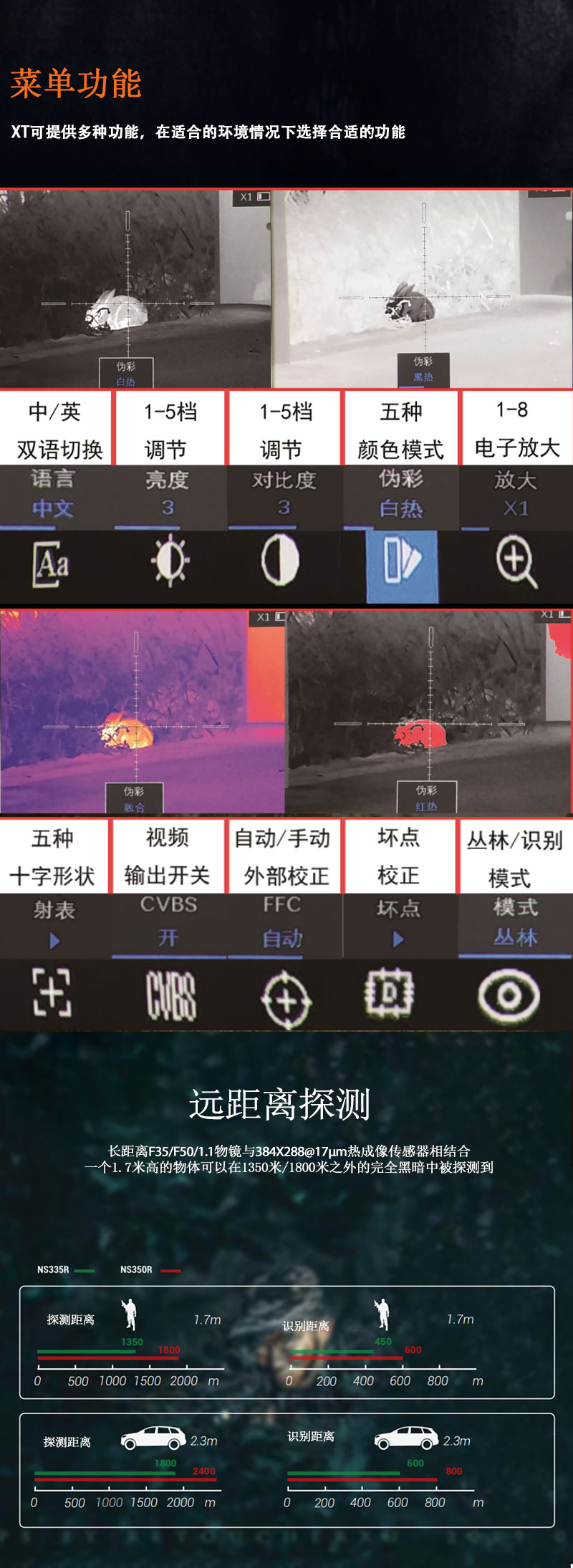 自由虎热成像XT41单筒夜视镜带十字准星红外探测夜视仪详情7