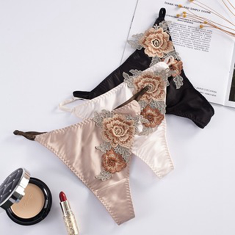 The Mystery of the Magic Box: French retro lace thong with satin trim, adjustable waist T-shaped pants, low-waisted triangle pants pic 7